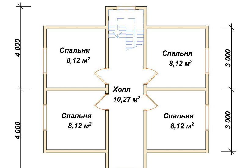Дом из профилированного бруса 8х8