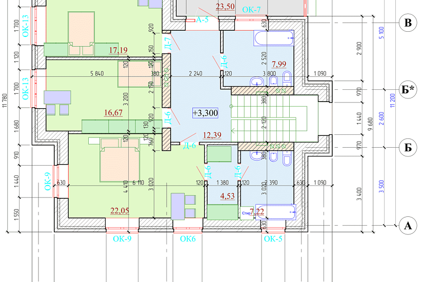 Жилой дом 11х12,8-2,5эт-кирпич-Р Жилой дом 11х12,8-2,5эт-кирпич-Р