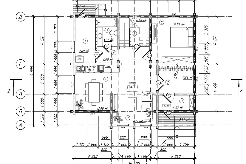 Проект дома из бруса №875 Проект дома из бруса №875