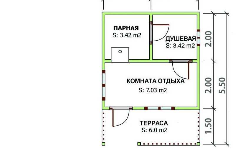Баня 4х4,5 К1П3 Баня 4х4,5 К1П3