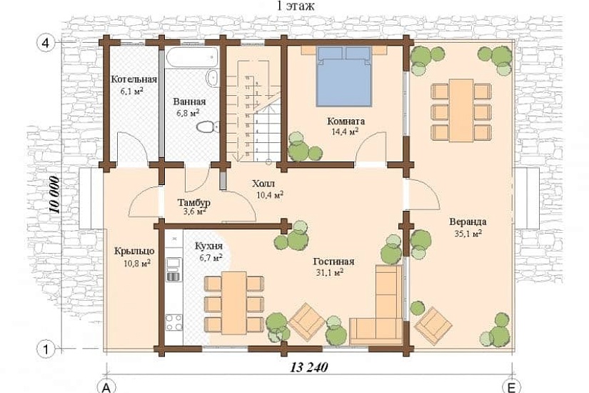 Дом из профилированного бруса ПБ-190