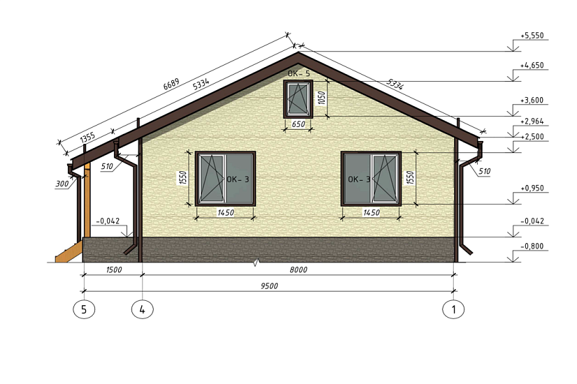 Дом-каркасно-щитовые-1этаж-9500х13500-ЭП