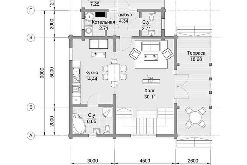 Дом из клееного бруса КБ-162