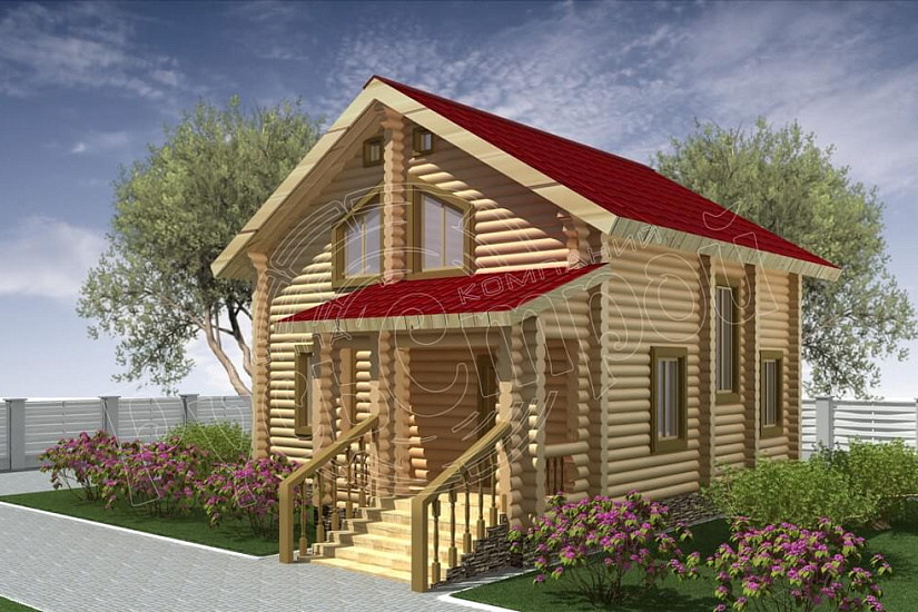 ПРОЕКТ Д-25 ДОМ ИЗ ОЦИЛИНДРОВАННОГО БРЕВНА
