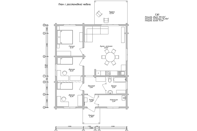 Дом-брус-1этаж-9000х10500-АР