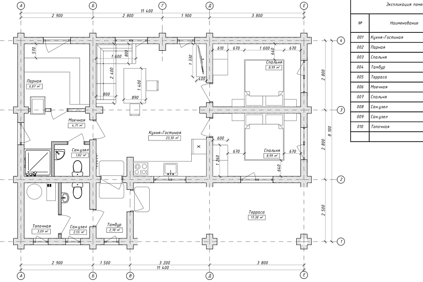 Баня-бревно260мм-11,4х8,1-1эт-АР