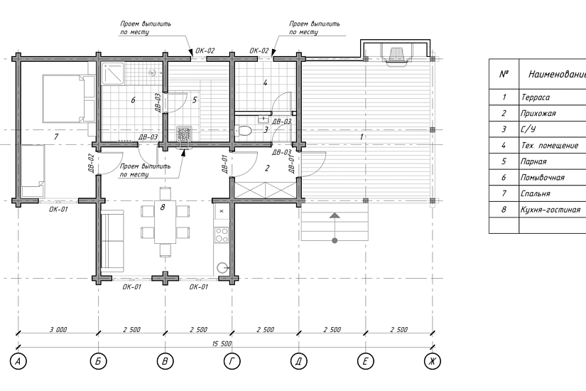 Дом  8,2х15-1эт-брус-КД