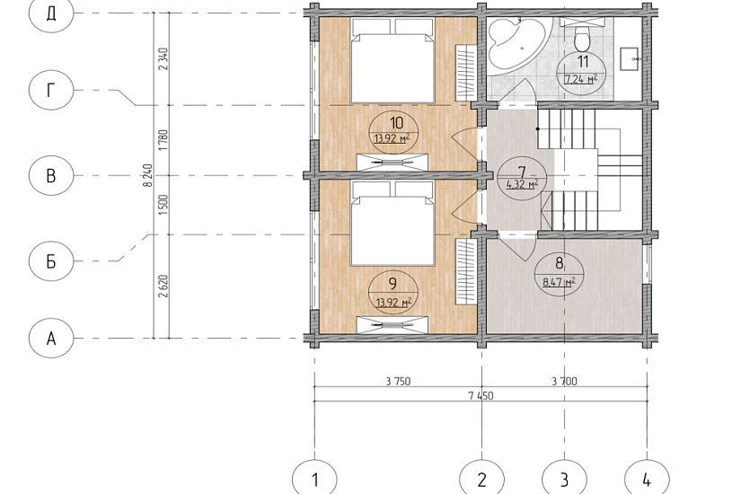 Дом-брус-2этажа-7450х8240-ЭП