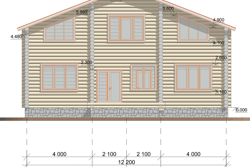 Дом-бревно250мм-1,5эт-12200х14900-АР