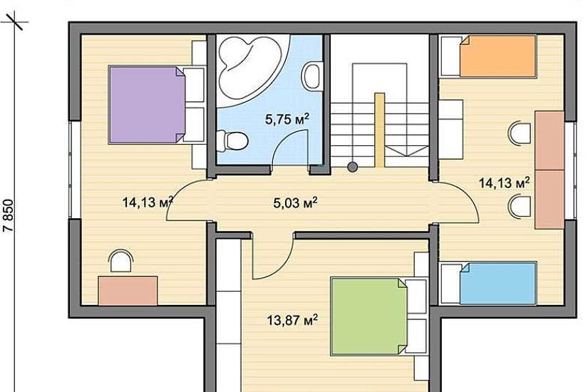 Проект "Рим-133": заводской двухэтажный каркасный дом с терассой и балконом Проект "Рим-133": заводской двухэтажный каркасный дом с терассой и балконом