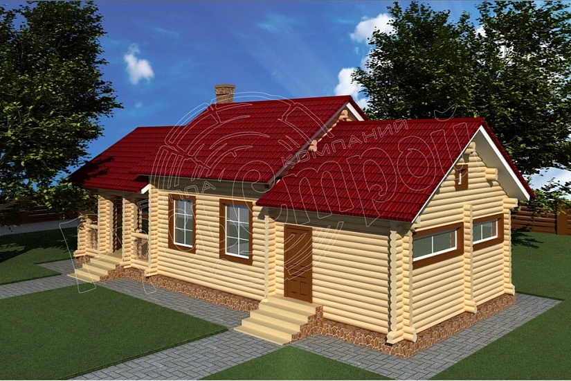 ПРОЕКТ Б-26 БАНЯ ИЗ ОЦИЛИНДРОВАННОГО БРЕВНА