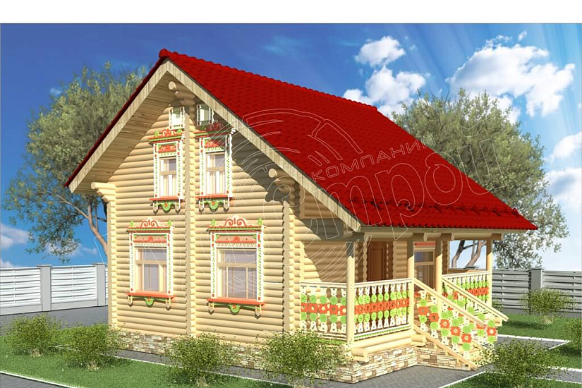 ПРОЕКТ Д-35 ДОМ ИЗ ОЦИЛИНДРОВАННОГО БРЕВНА