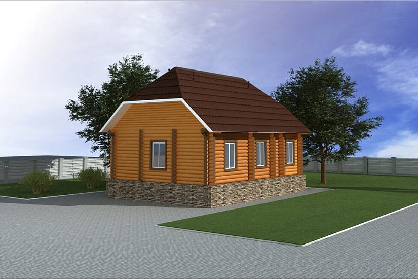 ПРОЕКТ Д-8 ДОМ ИЗ ОЦИЛИНДРОВАННОГО БРЕВНА