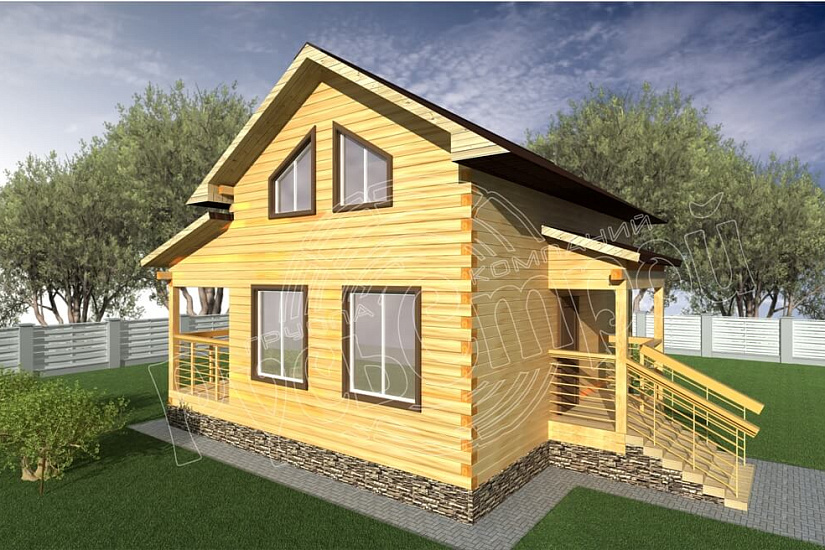 ПРОЕКТ Д-23 ДОМ ИЗ ПРОФИЛИРОВАННОГО БРУСА