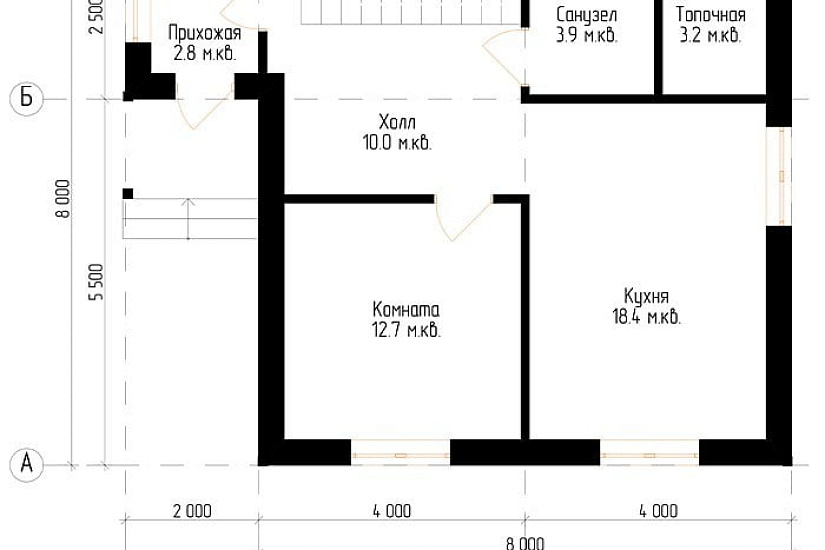 Дачный дом №12 8x8 м Дачный дом №12 8x8 м