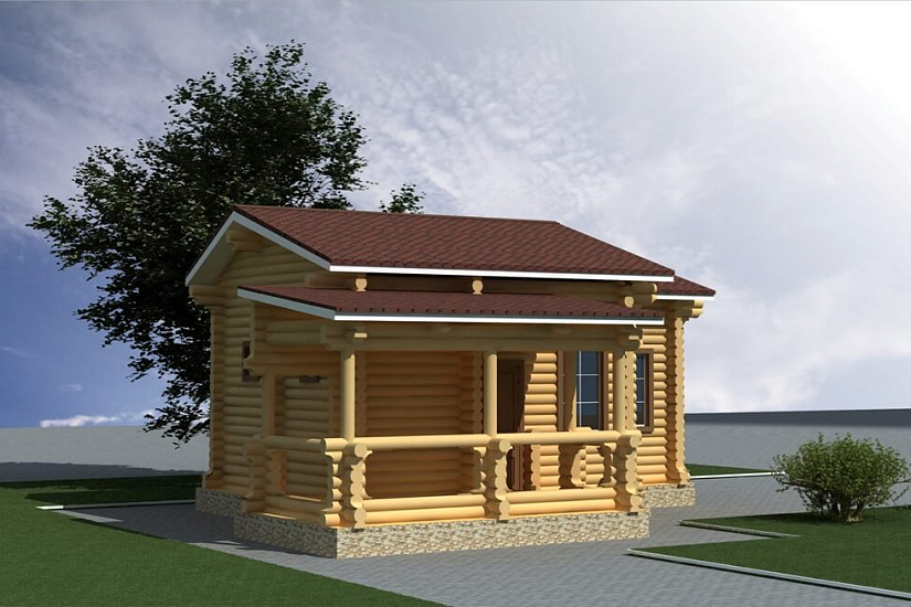 ПРОЕКТ Б-8 БАНЯ ИЗ ОЦИЛИНДРОВАННОГО БРЕВНА