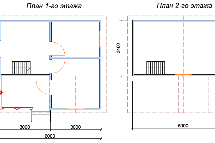 Каркасный дачный дом, двухэтажный №34