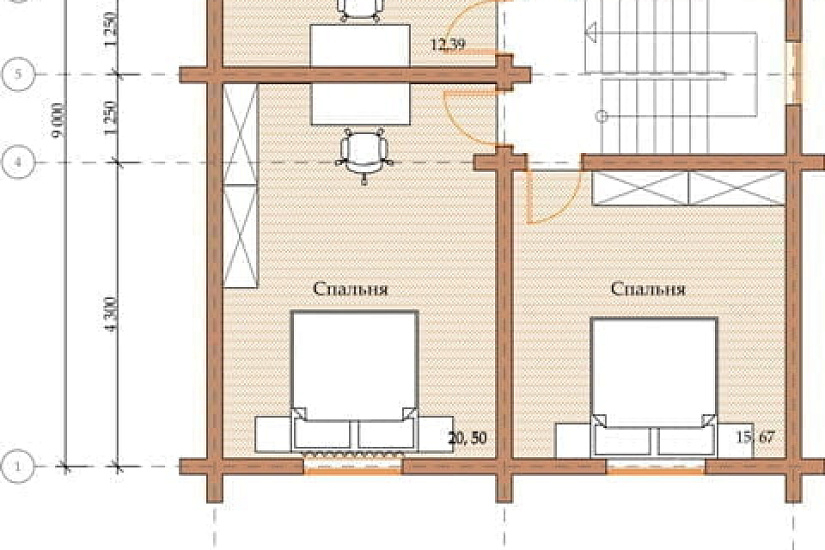 ПРОЕКТ Д-2 ДОМ ИЗ ОЦИЛИНДРОВАННОГО БРЕВНА
