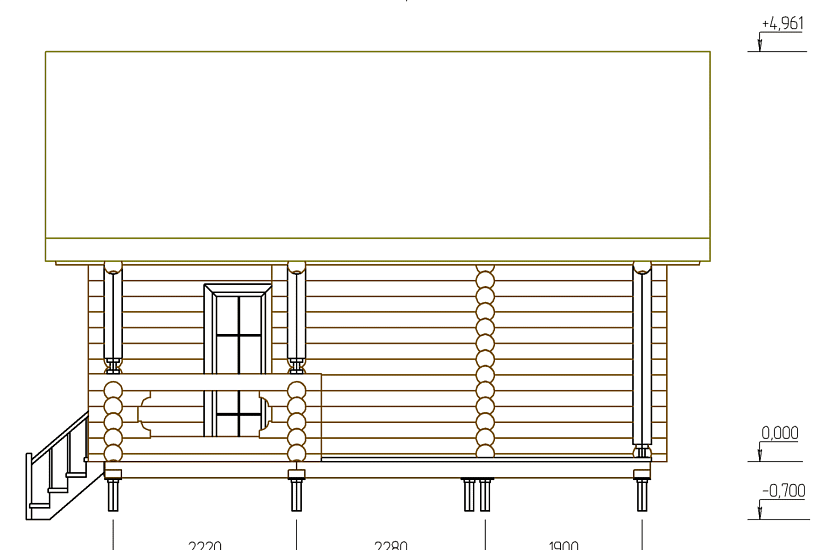 Баня-бревно220мм-1эт-7700х6400мм-КР Баня-бревно220мм-1эт-7700х6400мм-КР