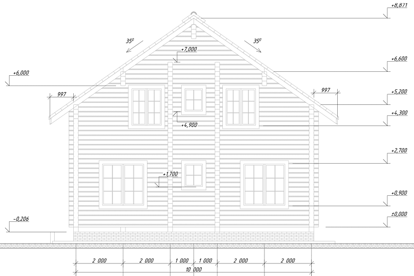 Дом-брус206х206мм-10500х10000мм-1,5эт.-АР-КР