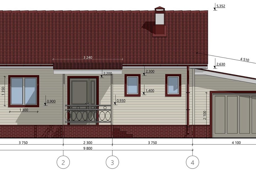 Дом-каркас-14000х10650-1эт-АР