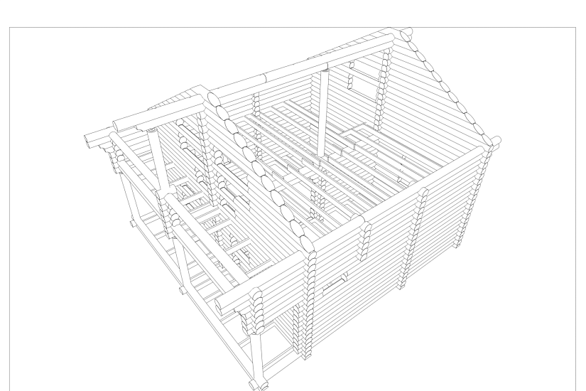 Дом-бревно240мм-8870х8500мм-1,5эт-КД