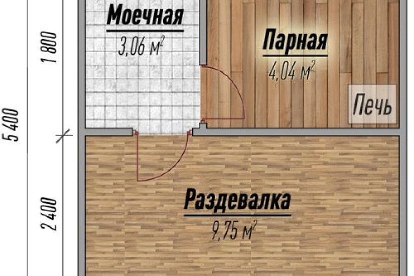 Баня К 21,8 м²