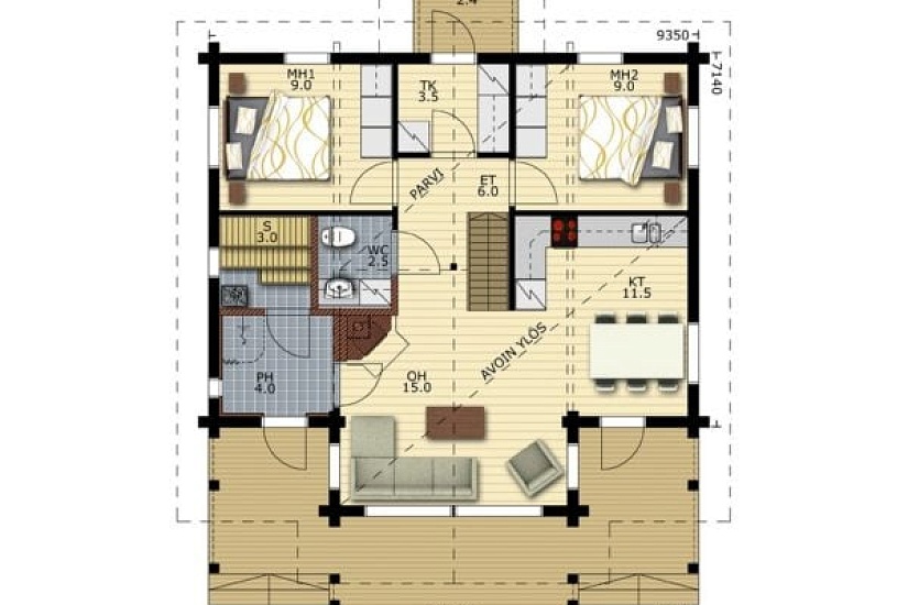 Дом из бруса Абзаково 88s
