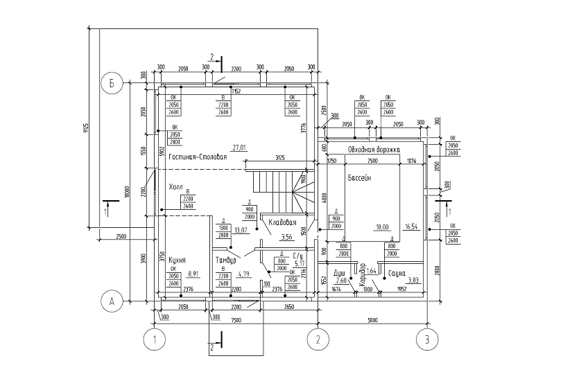 Проект дома с бассейном Поле чудес
