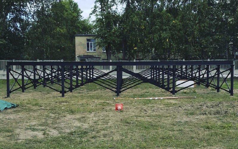 Модульное здание учебно-тренировочного центра на винтовых сваях 1