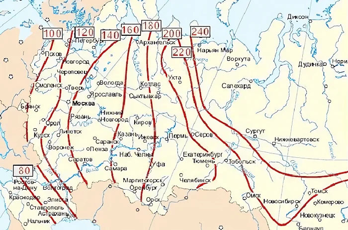 Нормативная глубина промерзания