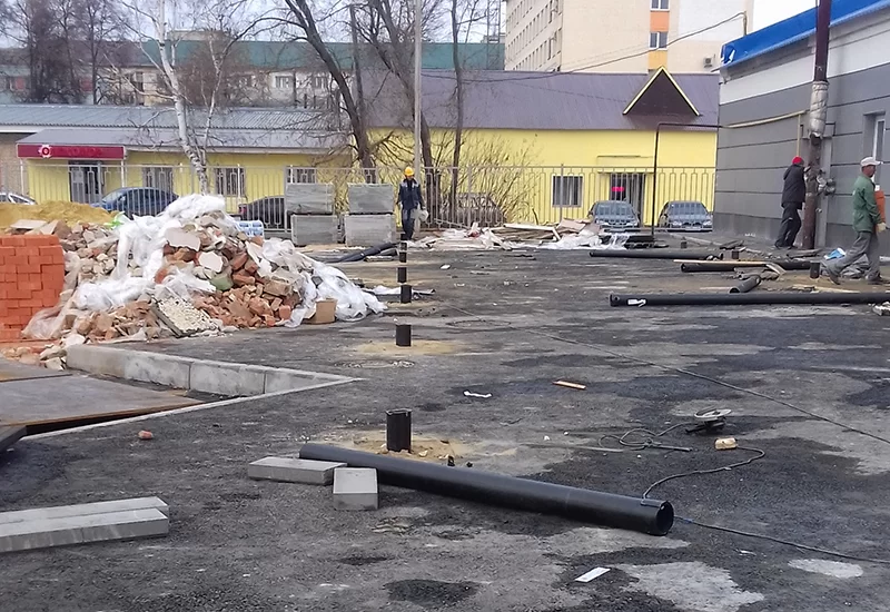 Устройство фундамента навеса над перроном ж/д станции 1