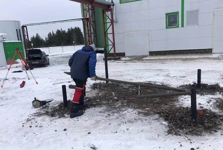 Модульное здание на винтовых сваях