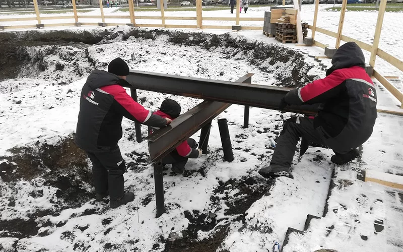 Фундамент новогодней елки в Красноярске
