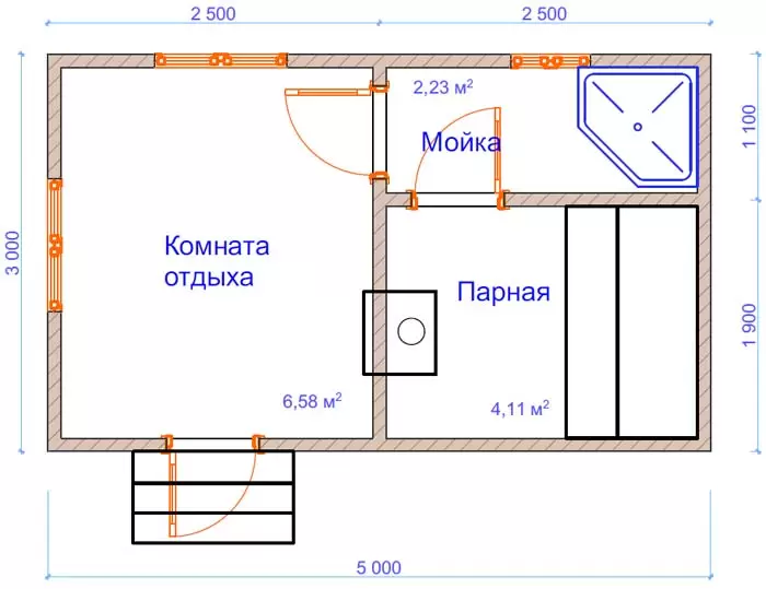 Баня из бруса №1