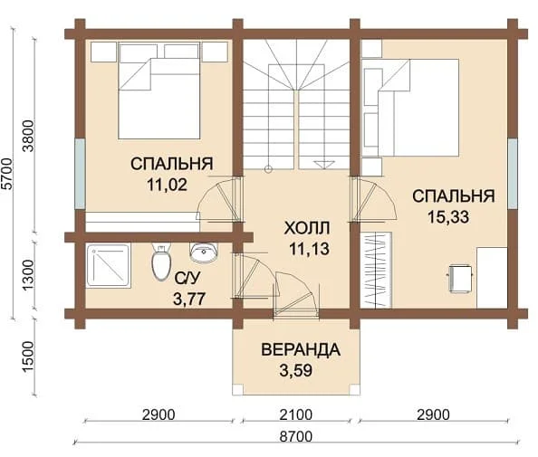 Лисица-мини 112 м2