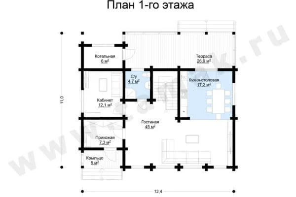 Дом из клееного бруса БД-140-1-232