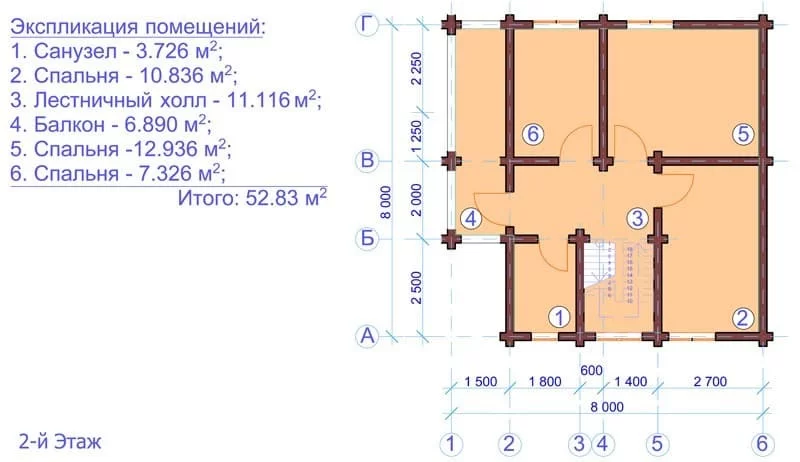 2-х эт. дом из клееного бруса