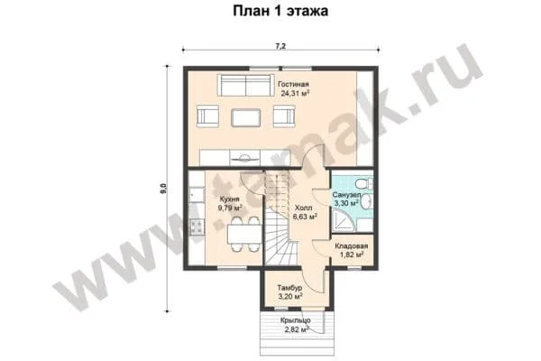 Каркасно-панельный дом ПД-100-К-93