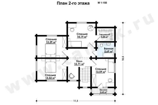 Дом из клееного бруса БД-21-2-194