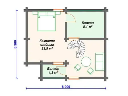 Проект бани Б-002 (86.40 кв.м)