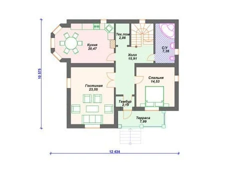 Проект дома К-084 (189.89 кв.м)