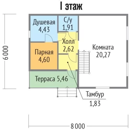 Баня К 57,5 м²