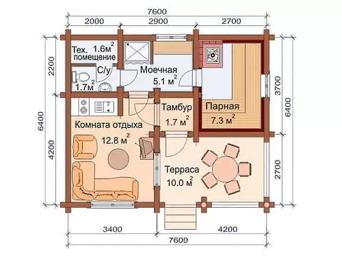 Баня ОЦ - 48,6 кв.м