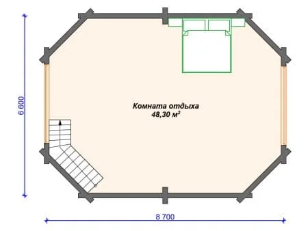 Проект бани Б-038 (122.16 кв.м)