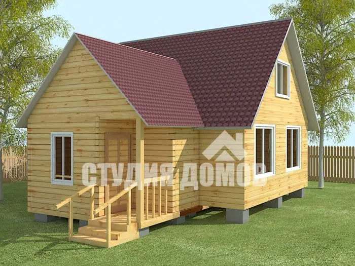 Дом из бруса №23 8x7,5 м