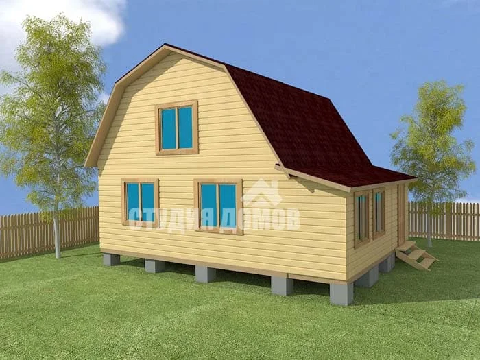 Дом из бруса №25 9x6 м