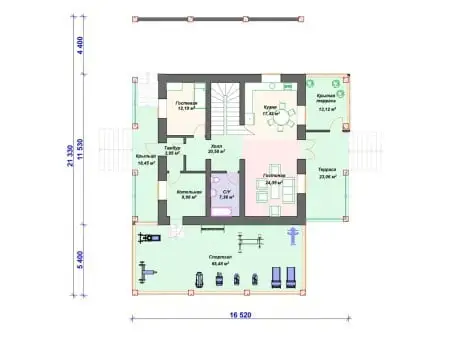 Проект дома А-002 (349.03 кв.м)