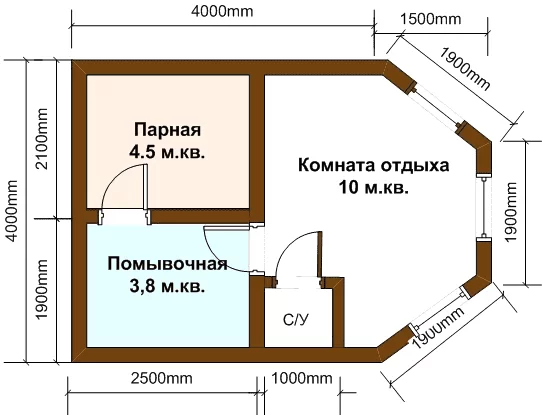 Баня из бруса 5,5х4