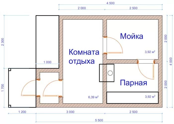 Баня из бруса №6